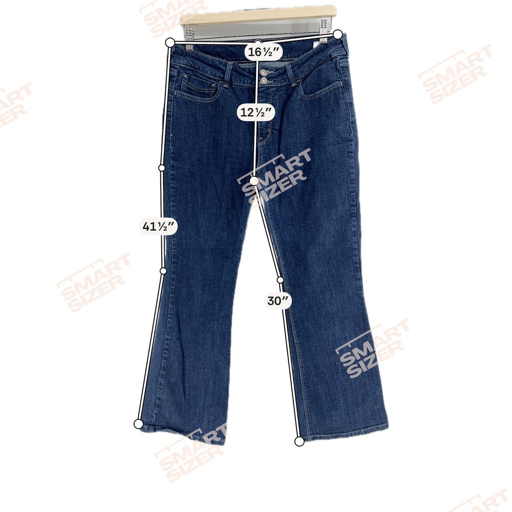 Levis 526 Slender Bootcut Jeans Dark Wash Double Button Flap Pocket 14S W32 L30 - Picture 2 of 7